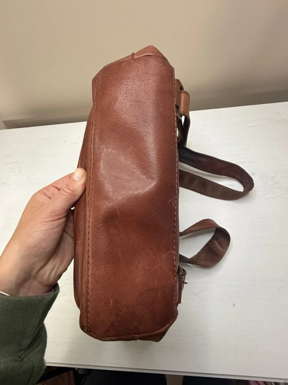 Leather Men's Tan Leather Backpack - Classic Everyday Carry